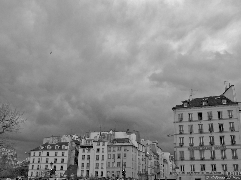 A stormy sky over the Quartier Latin in Paris