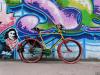 Two colorful bycicles in Amsterdam