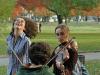 Playing and dancing in the park