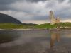 Ardvaek castle in the Scottish highlands at sunset